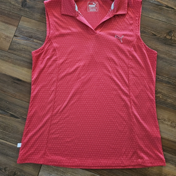 Puma Women's Red Sleeveless Polo Top - Picture 1 of 5